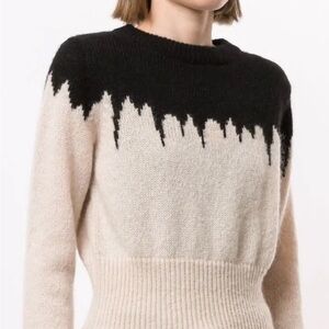NWT Cynthia Rowley Black and Cream Women's Sweater